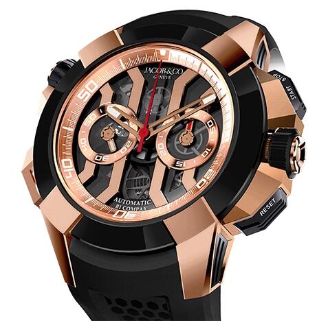 Review Replica Jacob & Co Epic x Chrono Rose Gold EC311.42.PD.BN watch